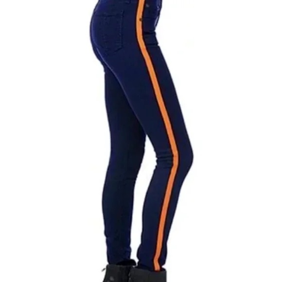 NWT The Limited Curvy Low-Rise Jeans Blue with Orange Stripe Size 6 - Picture 1 of 12